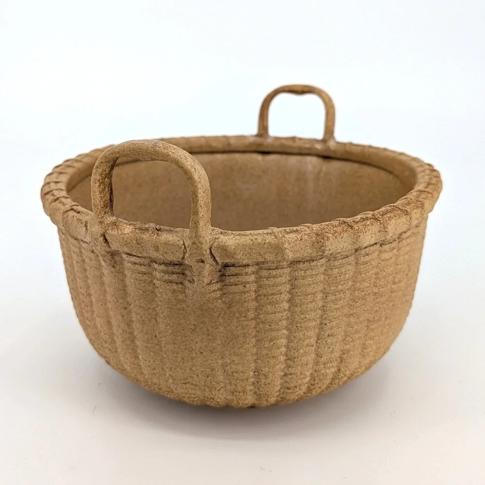 George Davis Bennington Pottery Nantucket Apple Basket Vintage 1985 Stoneware